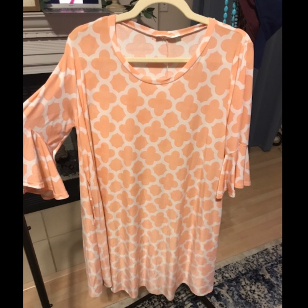 Peach patterned dress